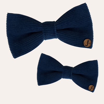 Dark navy blue corduroy bow ties