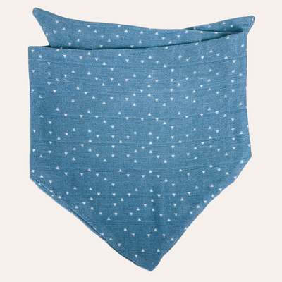 Medium chambray blue bandana with small white triangle pattern