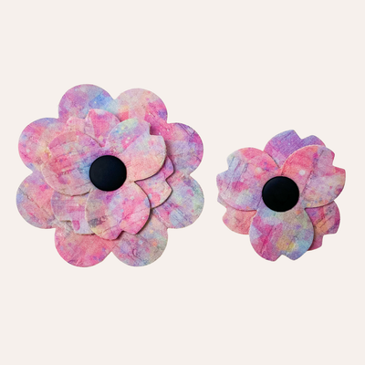 Pink and purple ombre watercolor cork flowers