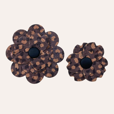 Brown and tan leopard print flowers