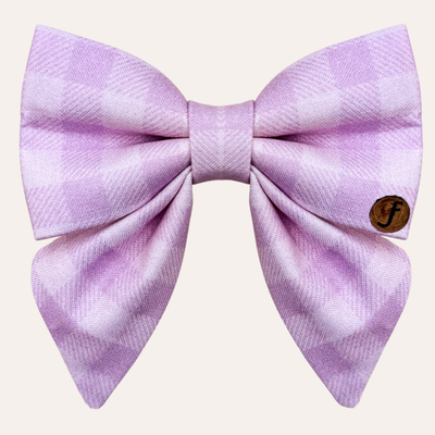 Light purple gingham sailor bow tie for dogs and cats