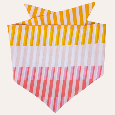 Staggered striped pink and yellow bandana