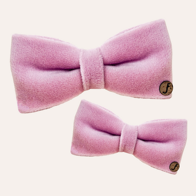 Pink velvet plush bow ties