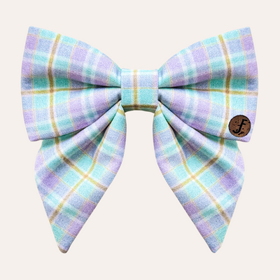 Pastel plaid bow ties for dogs and cat collars