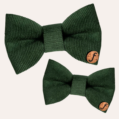 Dark Green corduroy bow ties