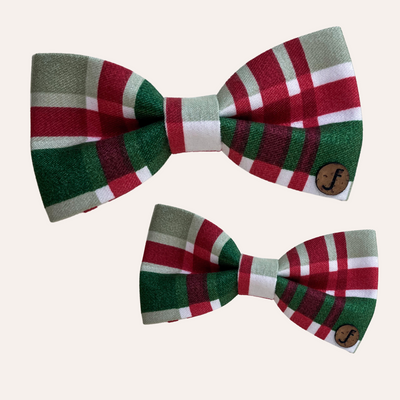 Red and green plaid bows