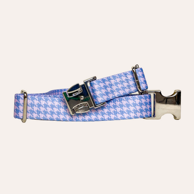 Lilac & Pastel Blue Houndstooth collar