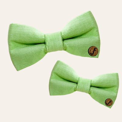 Lime green corduroy bow ties for pets
