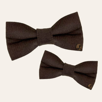 Brown corduroy bow ties
