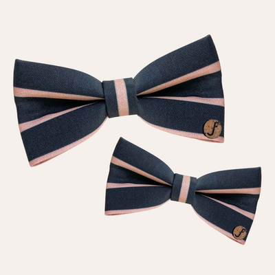 Black and tan striped bow ties