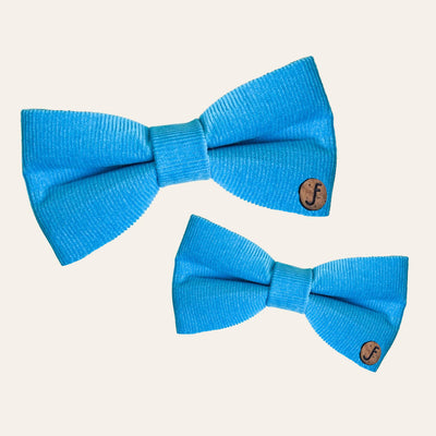 Turquoise blue corduroy bow ties