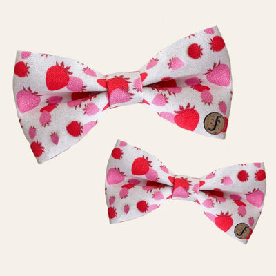 Strawberry bow tie in pink and red