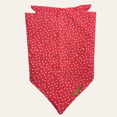 Red bandana with white polka dots