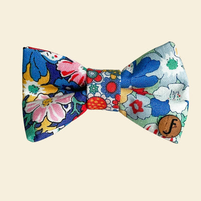 Liberty London floral bow tie in greens and blues