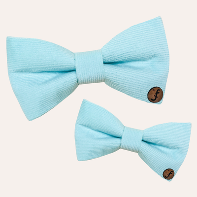 Light blue corduroy bow ties